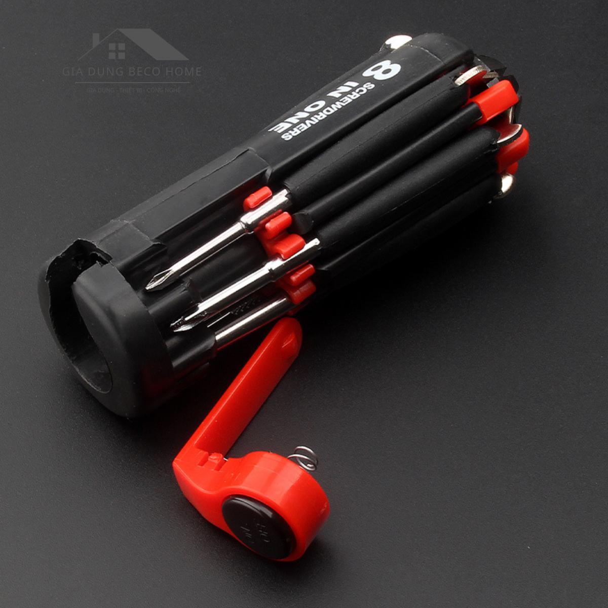 Tuốc Nơ Vít 8 Trong 1 Tích Hợp Đèn Led Soi Sáng