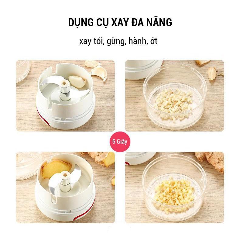 Dụng Cụ Xay Tỏi Ớt Xay Thịt Rút Dây