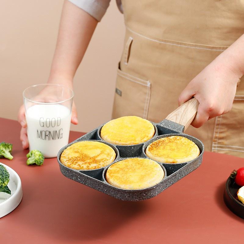 Chảo Chiên Trứng Vân Đá 4 Ngăn Chống Dính Dùng Được Bếp Từ
