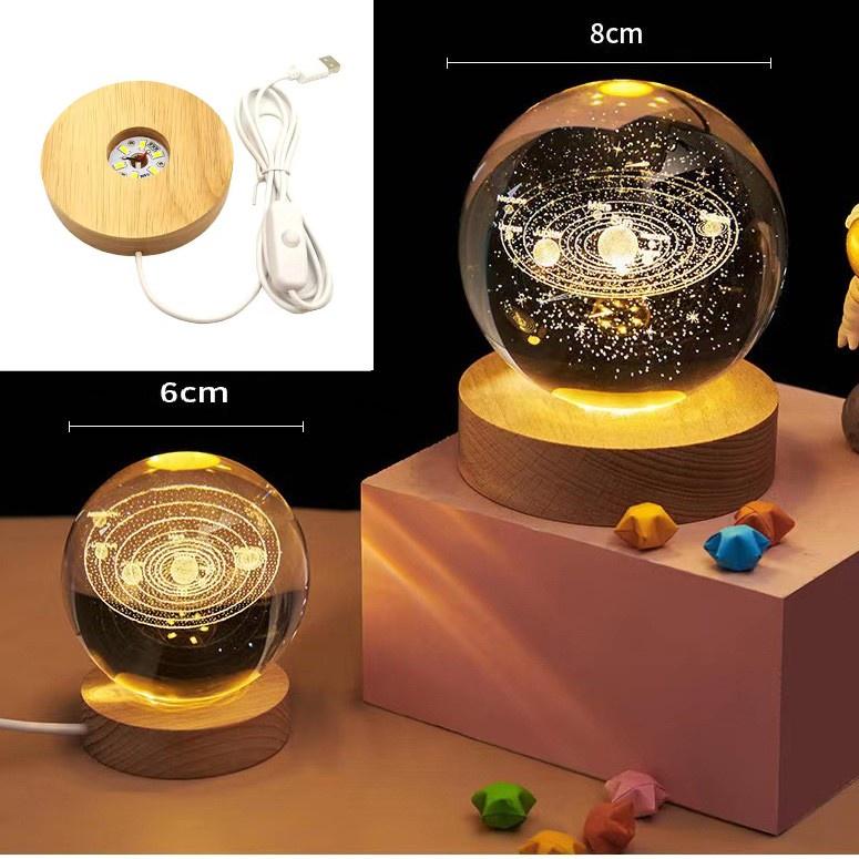 Đèn Ngủ 3D Quả Cầu Pha Lê Phát Sáng, Quà Tặng Sinh Nhật, Quà Lưu Niệm