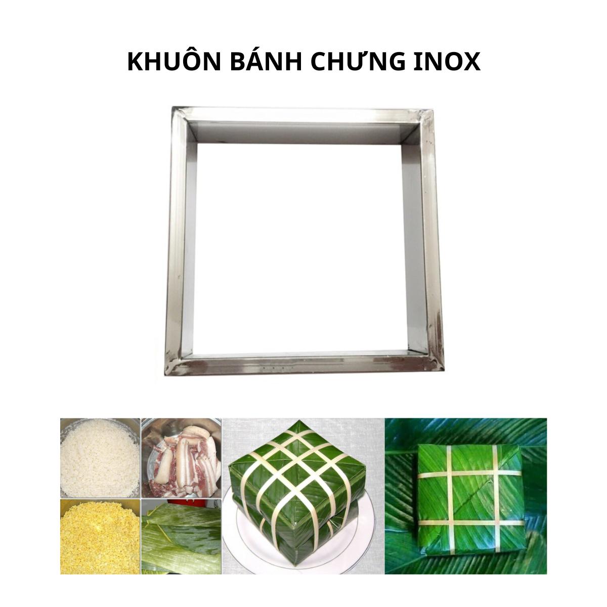 Khuôn Bánh Chưng Inox Vuông Kích Thước 15 x 15 x 4 Cm