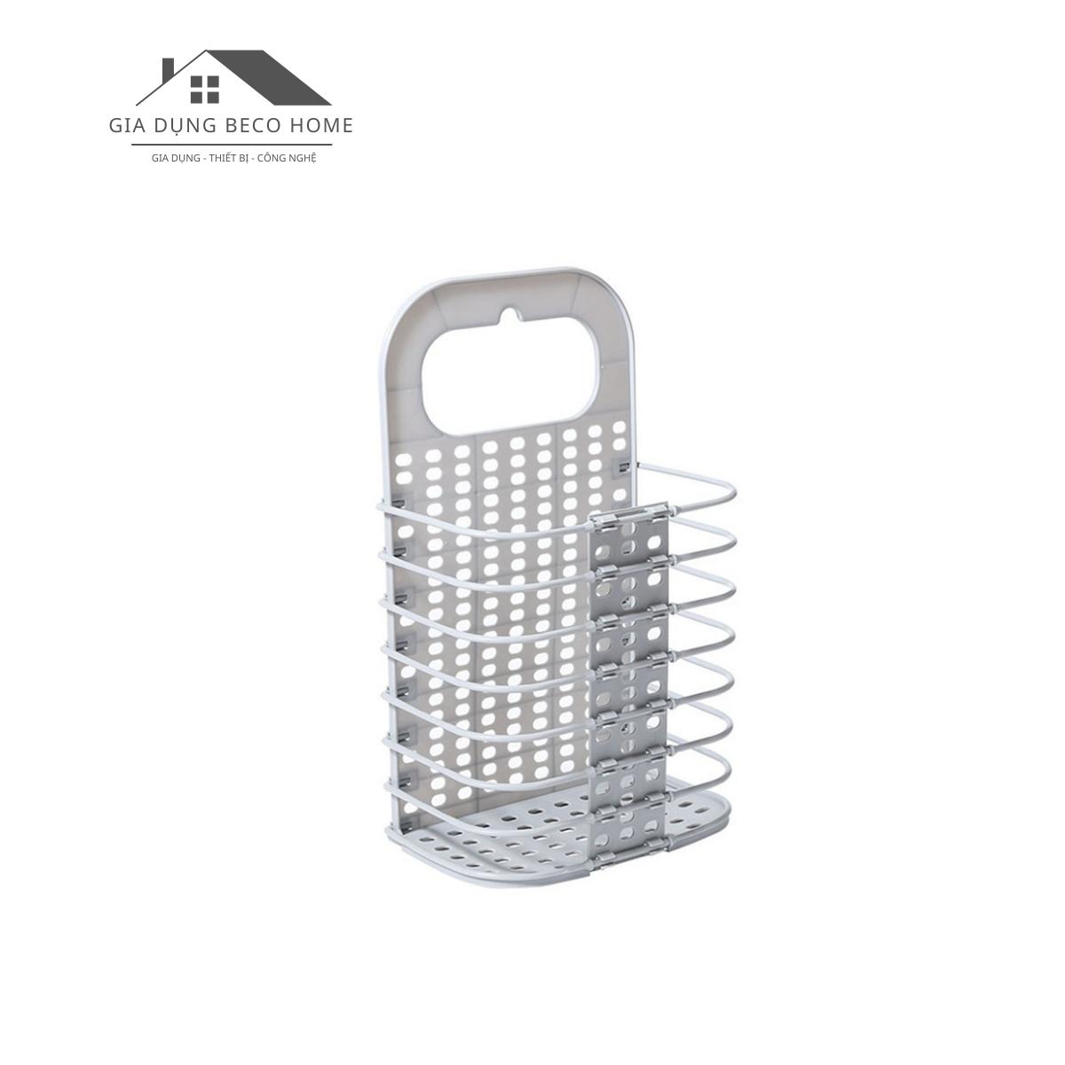 Giỏ Treo Đồ Quần Áo Gấp Gọn Kích Thước 28 x 47 x 17 cm Có Móc Dán Treo Tường