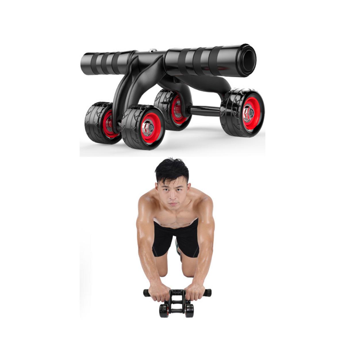 Con Lăn Tập Bụng 4 Bánh Có Thảm Lót Tập Cơ Bụng, Cơ Tay, Cơ Lưng, Tập Gym Tại Nhà