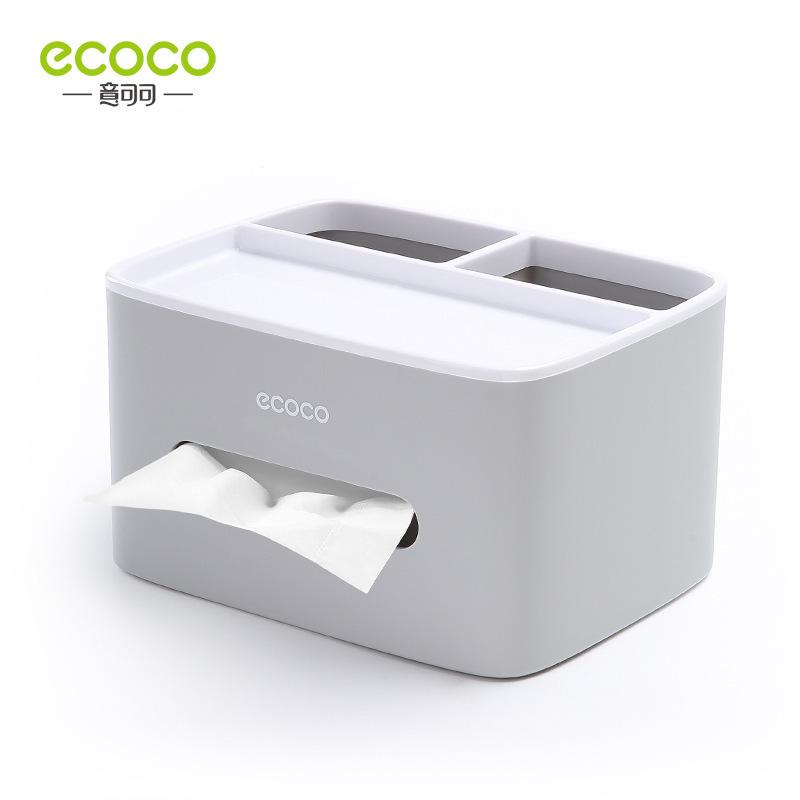 Hộp Đựng Giấy Ăn - Hộp Đựng Khăn Giấy Ecoco Có Ngăn Để Đồ, Trang Trí Nhà