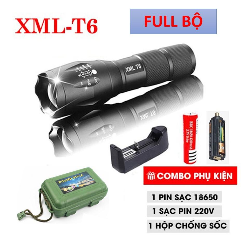 Đèn Pin Siêu Sáng cầm tay Xml - T6 5 trong 1 Chiếu Sáng Trong Nhiều Giờ, khoảng cách hơn 500m chống nước