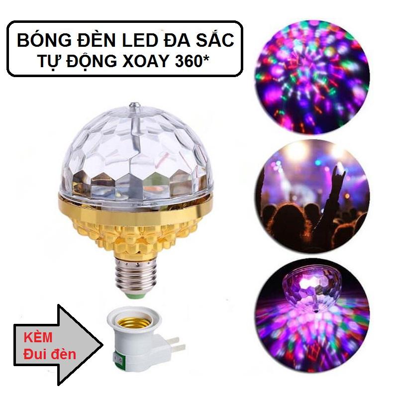Bóng Đèn Led Đa Sắc Xoay 360 độ kèm đuôi đèn