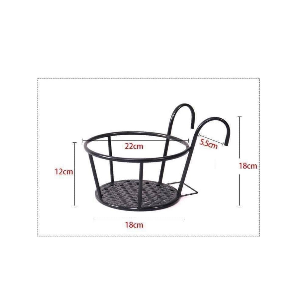 Giỏ Treo Chậu Hoa Ban Công Có Móc Đường Kính 22 Cm