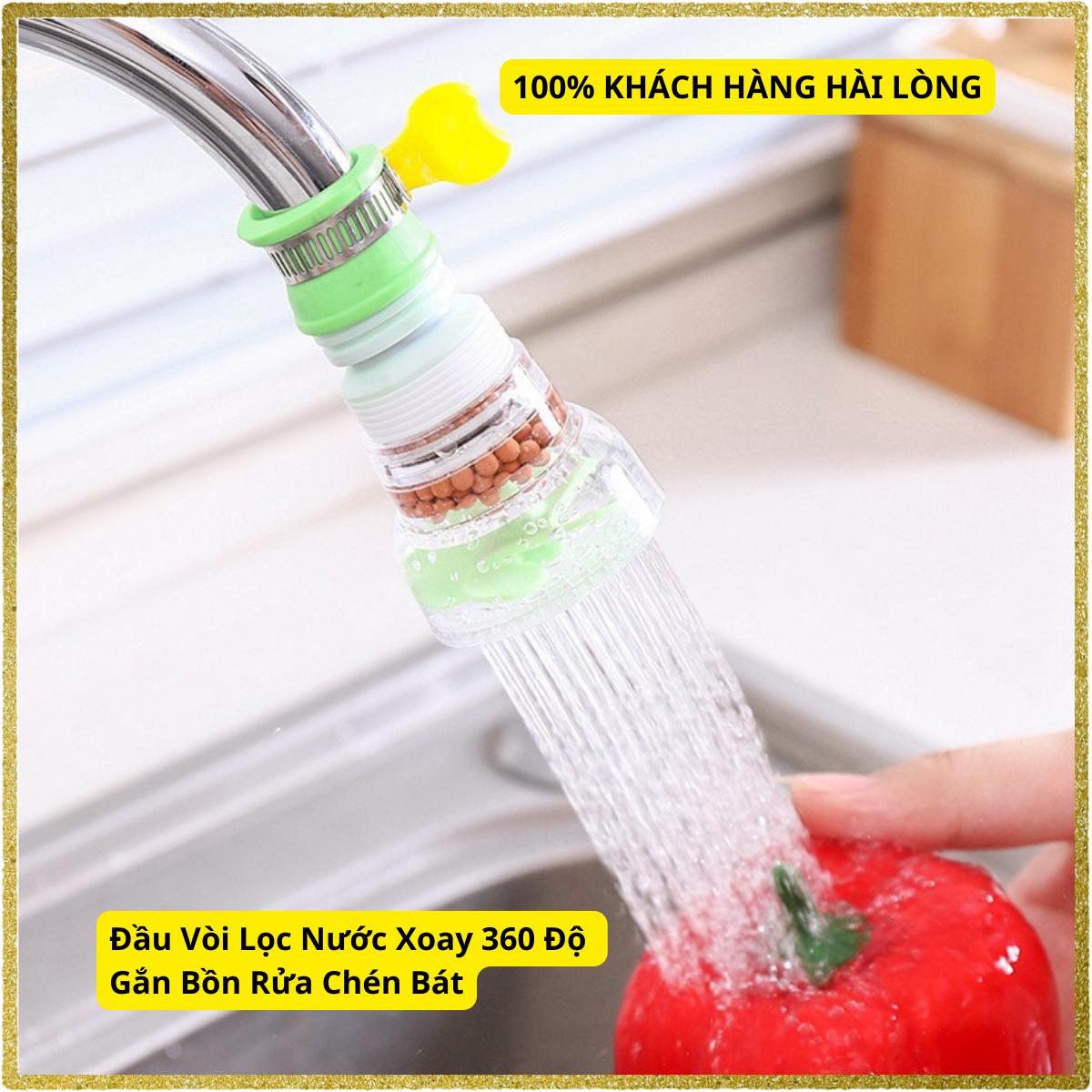 Đầu Vòi Lọc Nước Xoay 360 Độ  Gắn Bồn Rửa Chén Bát