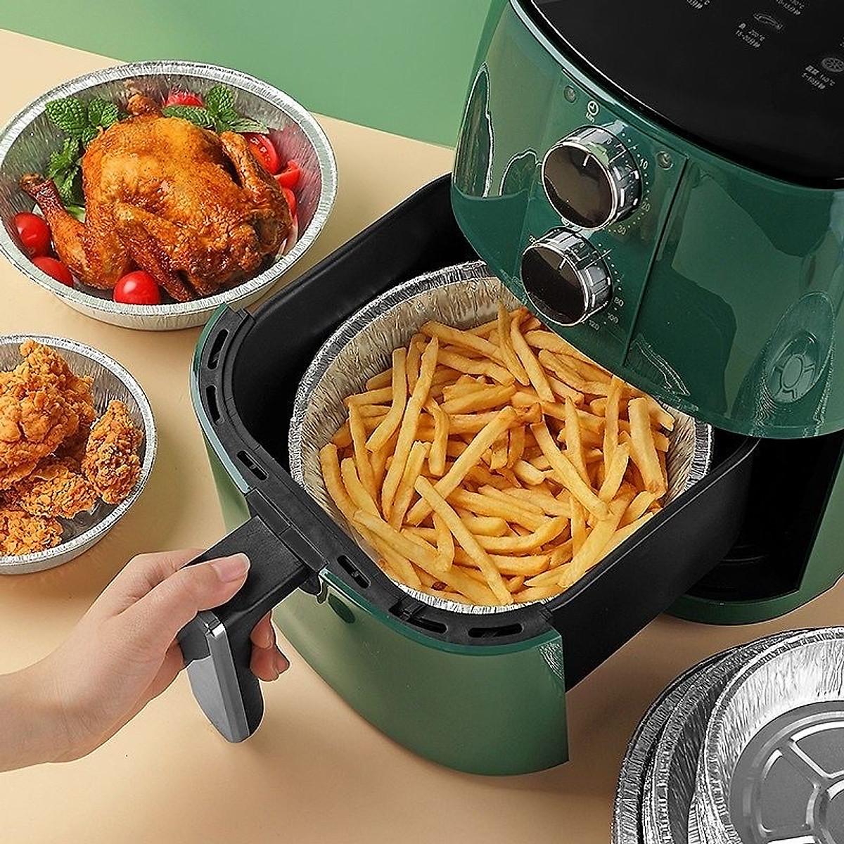 Combo 10 Khay Giấy Bạc Lót Nồi Chiên Đường Kính 22cm