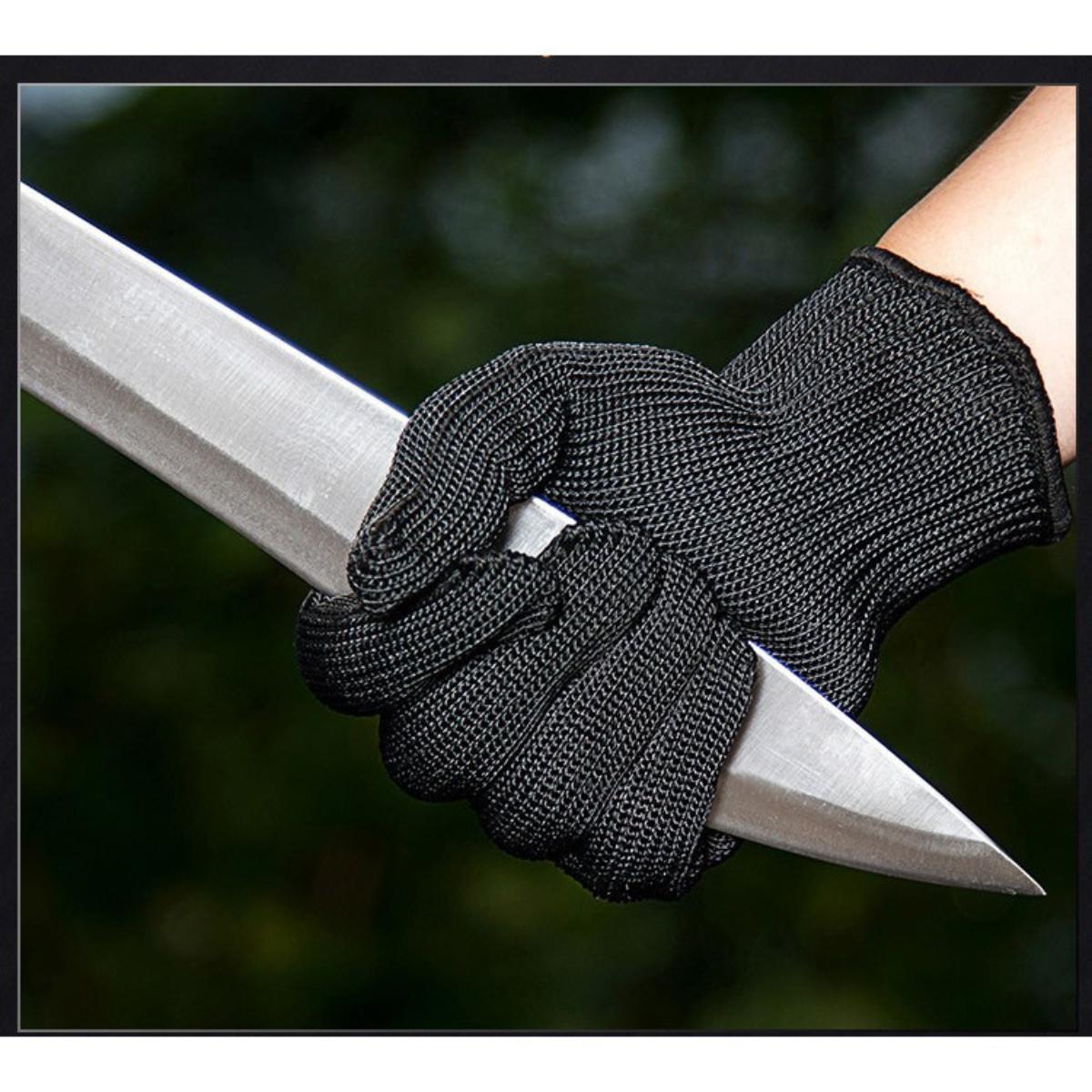 Đôi găng tay chống cắt, chống mài mòn dệt thép không gỉ 17x23cm