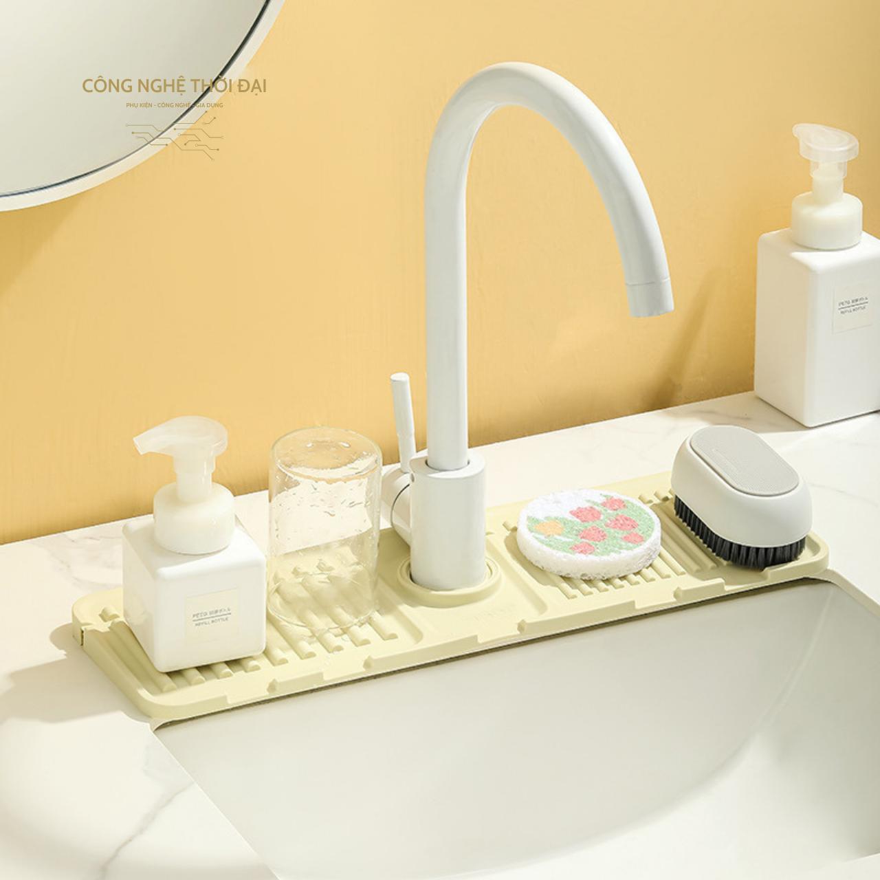 Thảm silicone hứng và thoát nước bồn rửa bát, bồn rửa mặt, thoát nước nhanh chóng, dễ dàng vệ sinh