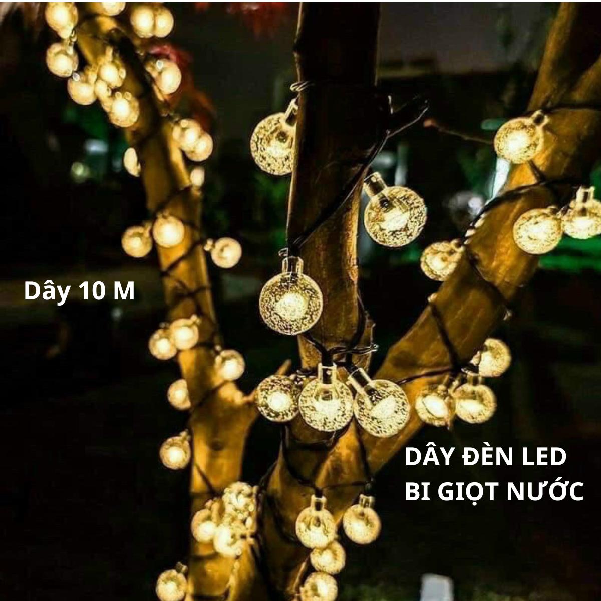 Dây Đèn LED Bi Giọt Nước Dài 10 M Trang Trí Trong Nhà, Ngoài Trời Chống Nước