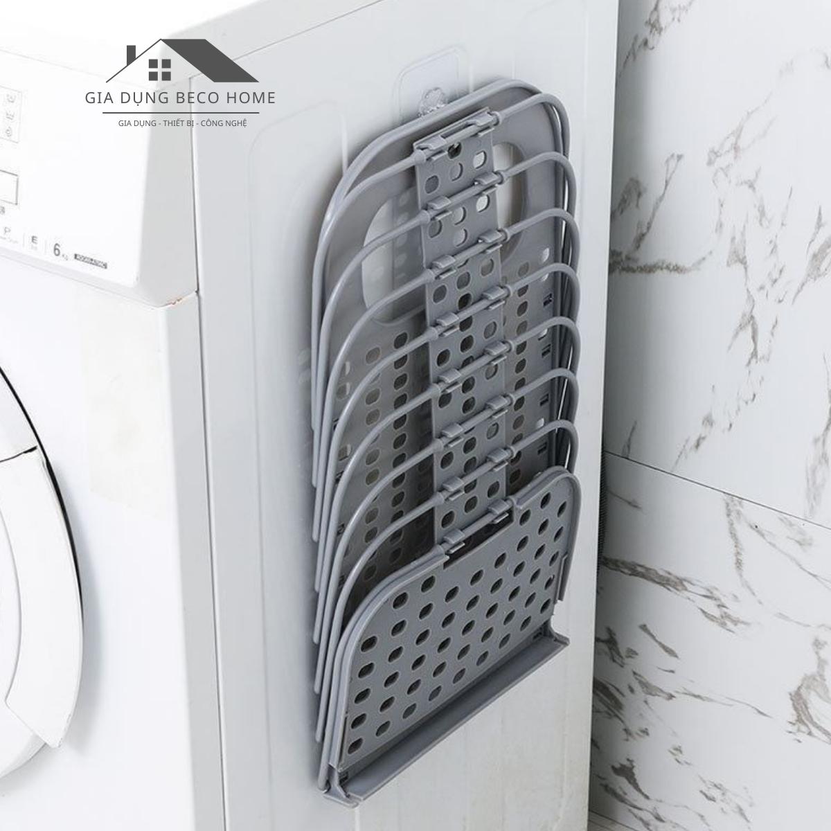 Giỏ Treo Đồ Quần Áo Gấp Gọn Kích Thước 28 x 47 x 17 cm Có Móc Dán Treo Tường