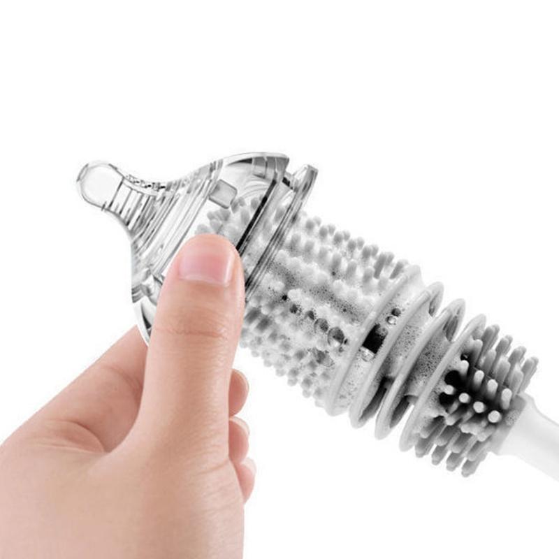 Bàn chải silicon vệ sinh ly cốc cán cầm dài