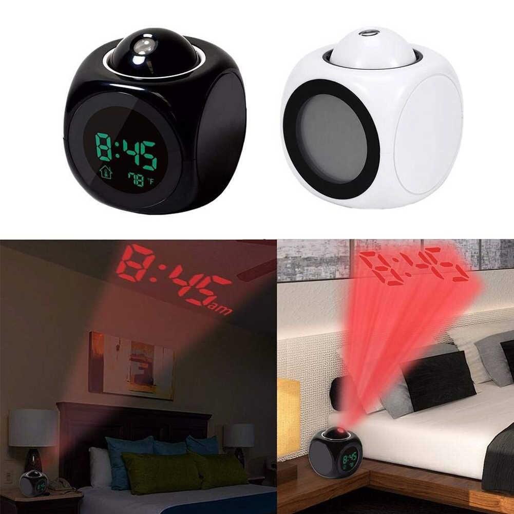 Đồng hồ báo thức có giọng nói và đèn led chiếu hiển thị giờ lên trần nhà Báo thức LED Hiện đại