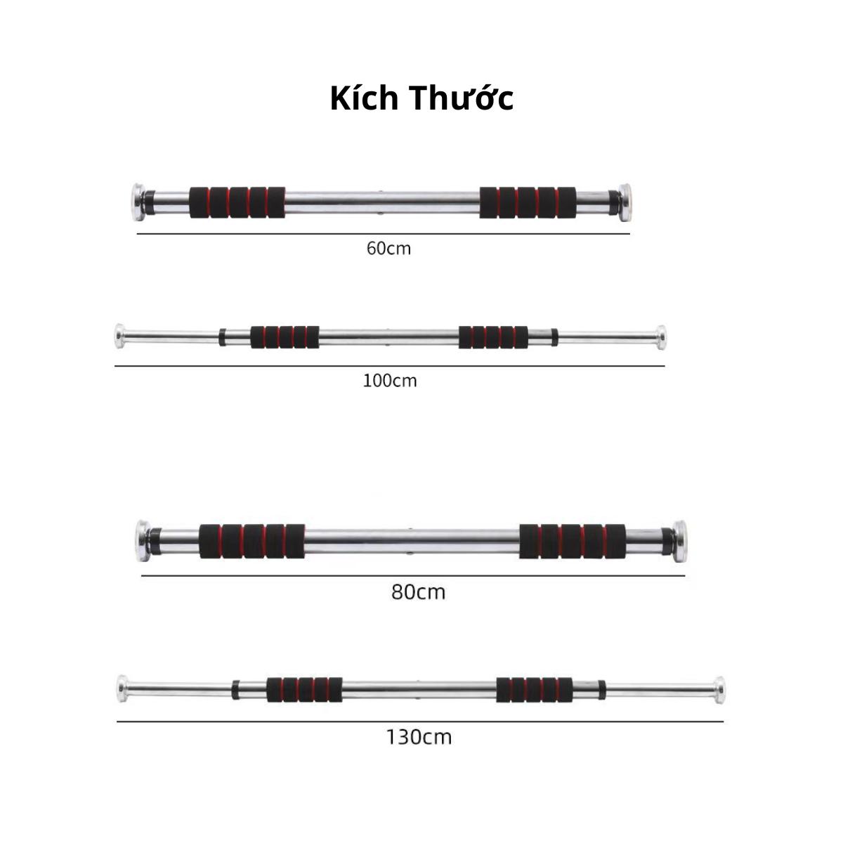 Xà Đơn Treo Tường Gắn Cửa Tập Gym, Cơ Bụng, Thể Hình Tại Nhà Kích Thước 0.6 x 1 m , 0.8 x 1.3 m