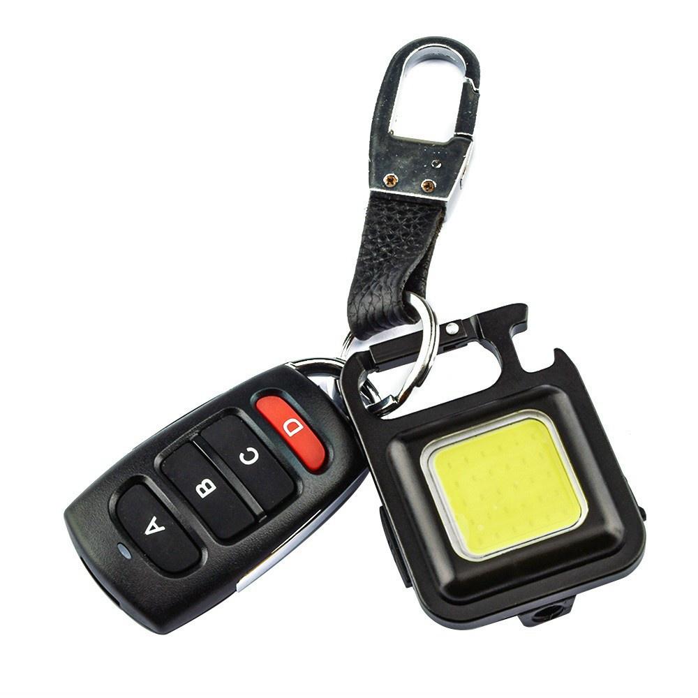 Đèn Pin Led Mini Siêu Sáng COB Có Móc Khóa Dùng Mở Nắp Chai Chế Độ Nhấp Nháy Có Sạc Usb