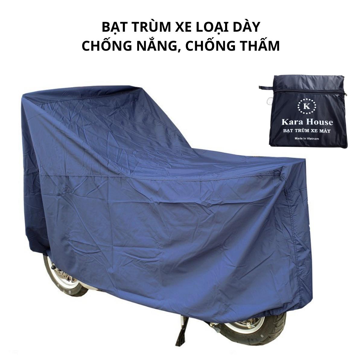 Bạt Trùm Phủ Xe Máy [Tặng Túi Đựng] Loại Dày Chất Liệu Vải Không Nhăn Chống Thấm Kích Thước 220 x 115 Cm