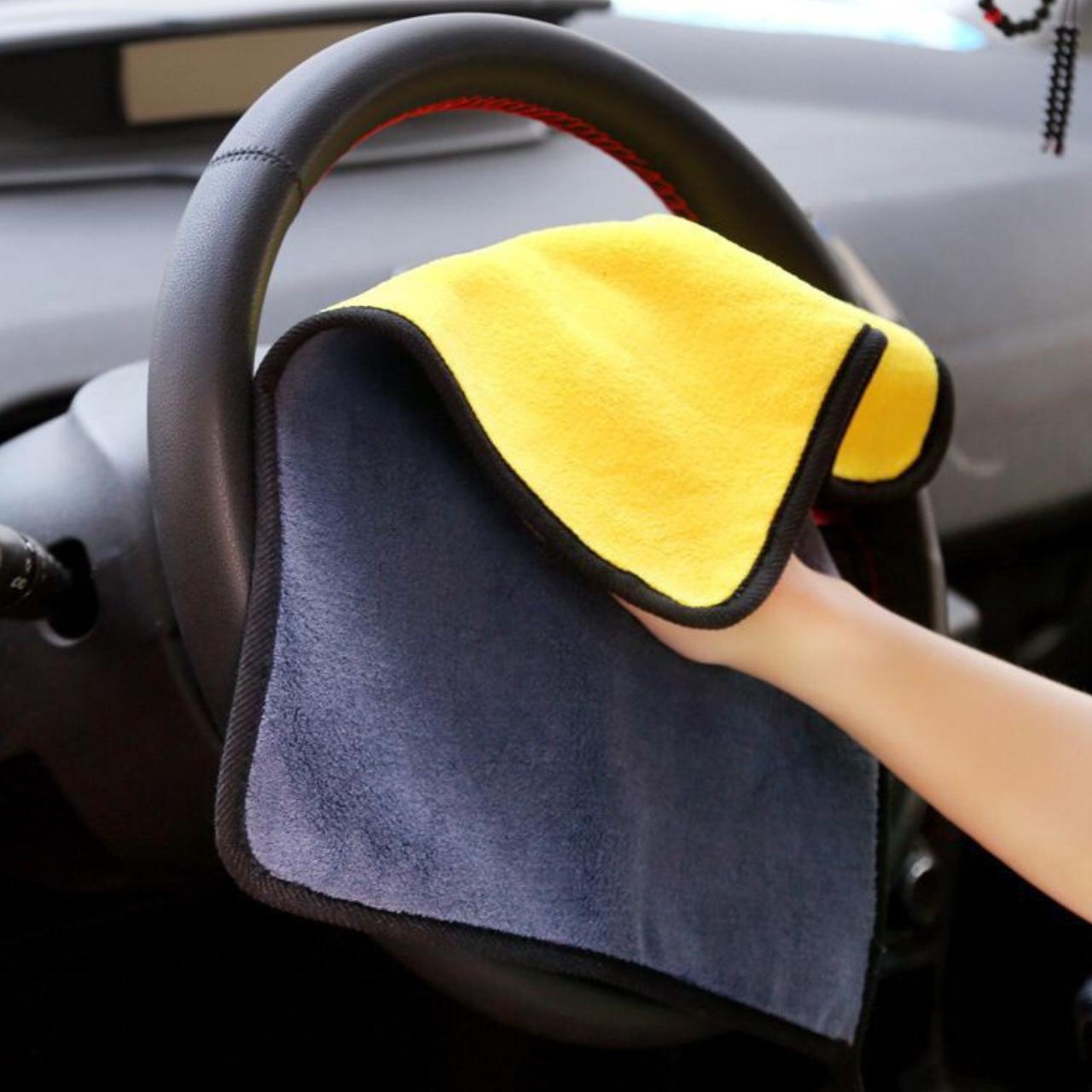 [ Loại Dày ] Khăn Lau Xe 3M Sợi Microfiber Mềm Mịn Chuyên Dụng Dùng Cho Xe Ô Tô, Xe Máy 2 Mặt Thấm Hút