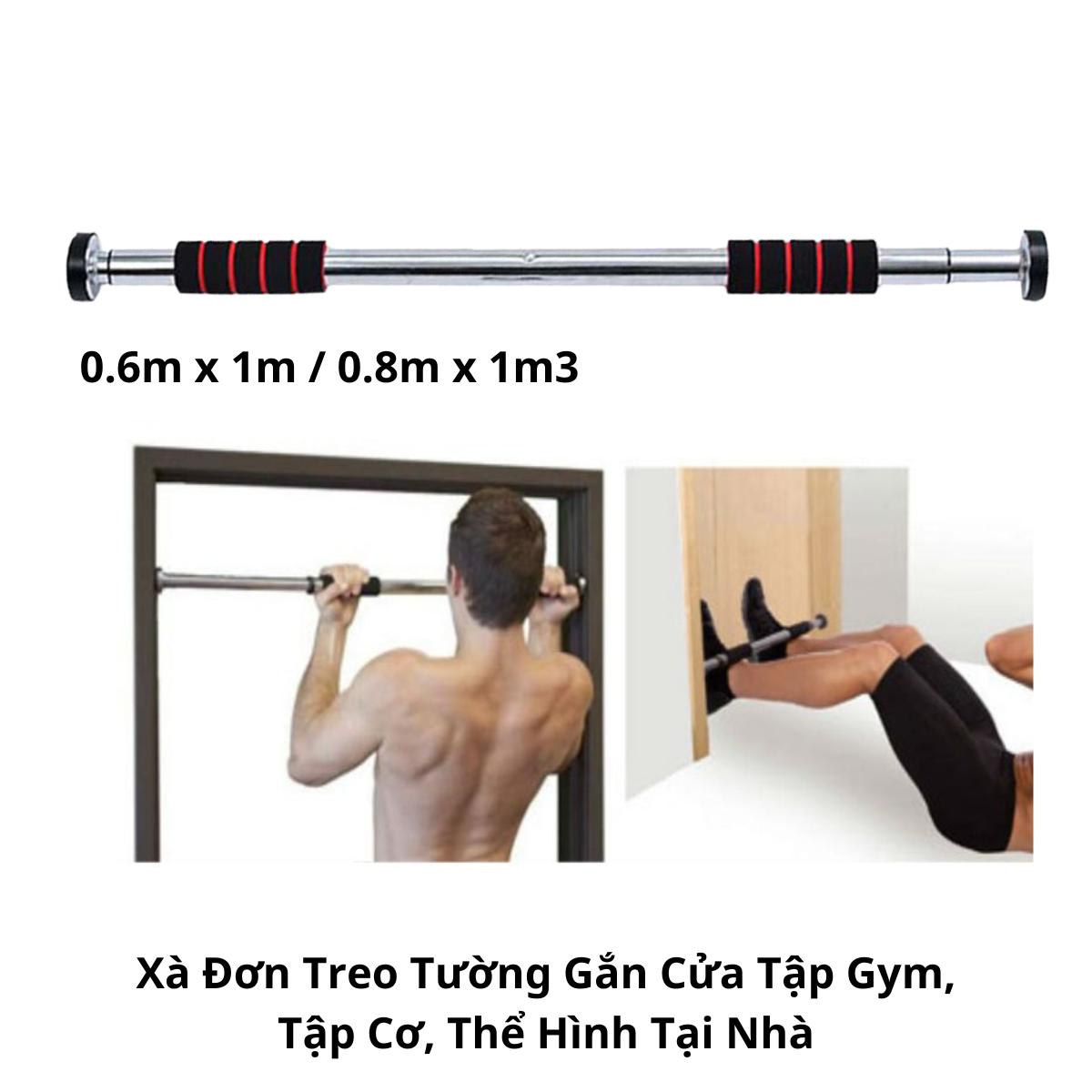 Xà Đơn Treo Tường Gắn Cửa Tập Gym, Cơ Bụng, Thể Hình Tại Nhà Kích Thước 0.6 x 1 m , 0.8 x 1.3 m