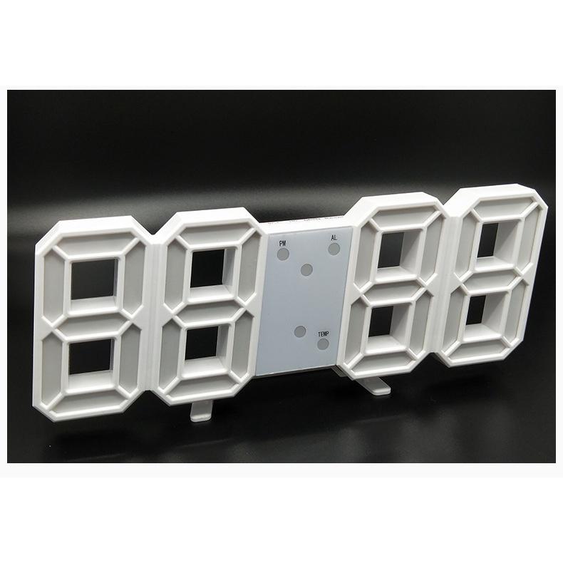 Đồng Hồ Điện Tử LED 3D Để Bàn, Treo Tường Có Chức Năng Báo Thức Đo Nhiệt Độ