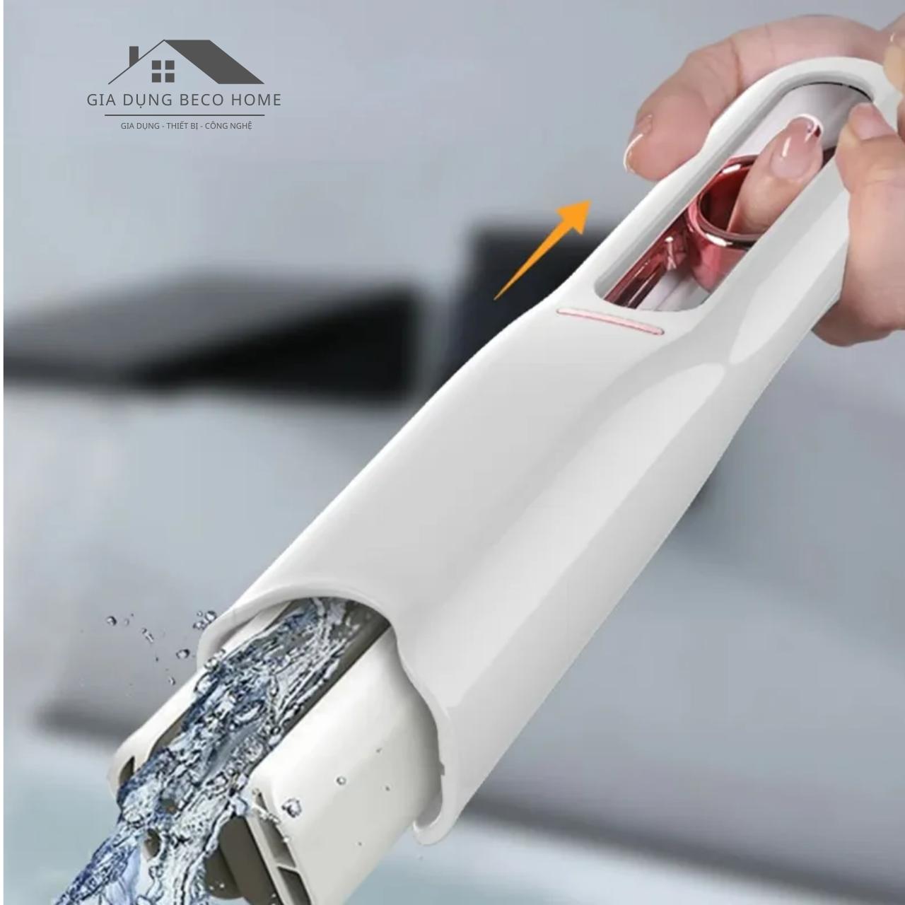 Cây Lau Mặt Kính Có Nút Kéo Vắt Nước
