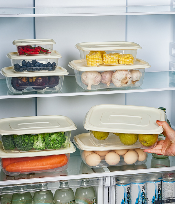 Bộ 4 hộp vuông đựng đồ tủ lạnh