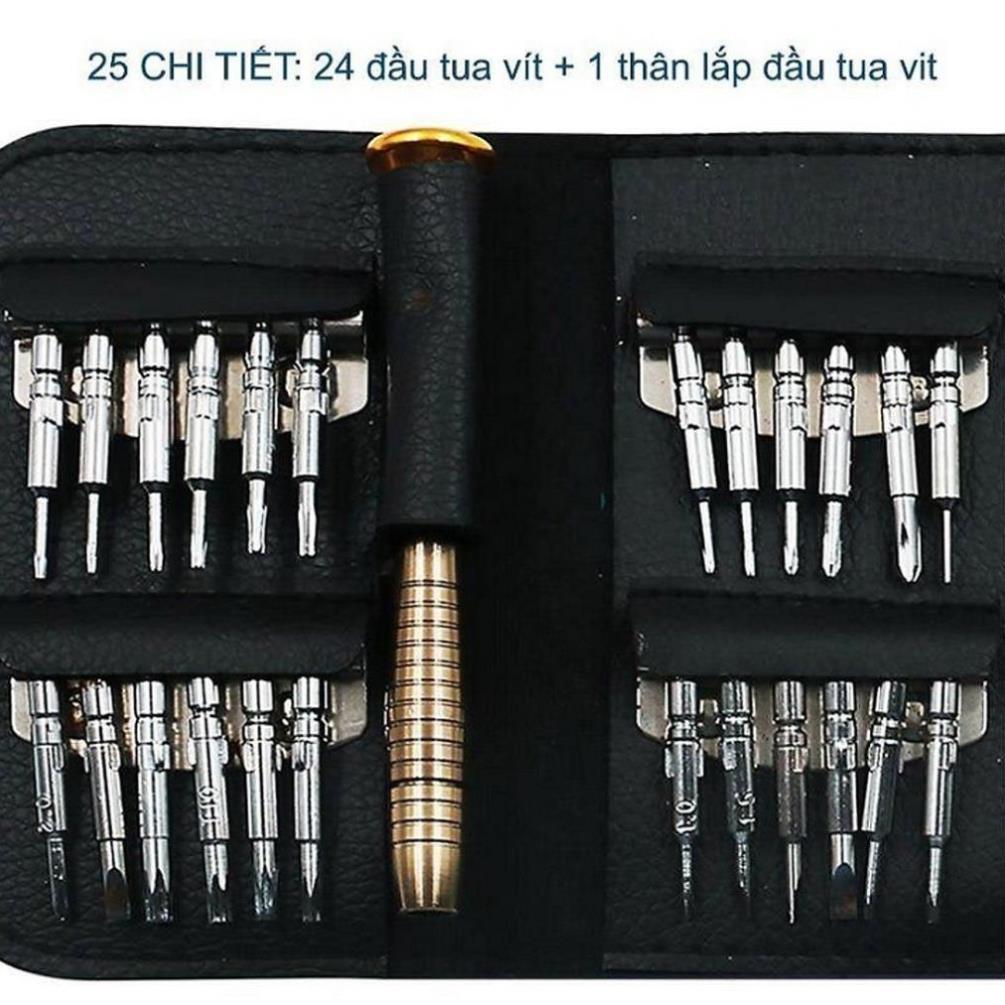 Dụng cụ tháo ráp ,Tua vít, Bộ tua vít đa năng sửa chữa đồ dùng ví da 25 đầu sửa chữa tất cả các chi tiết nhỏ nhất