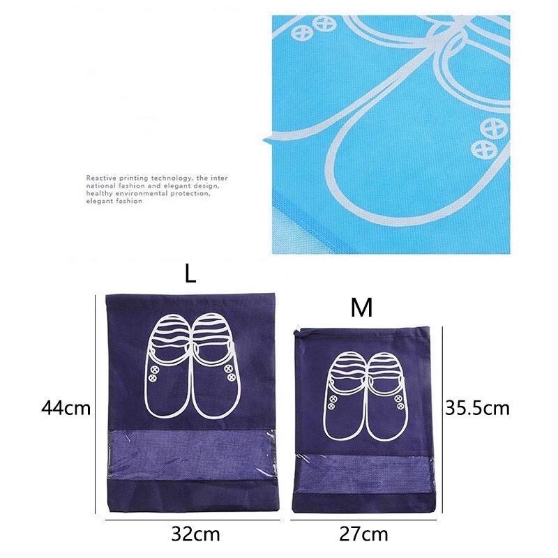 Combo 10 Túi Vải Đựng Giày Dép Du Lịch Size Lớn Có Dây Rút