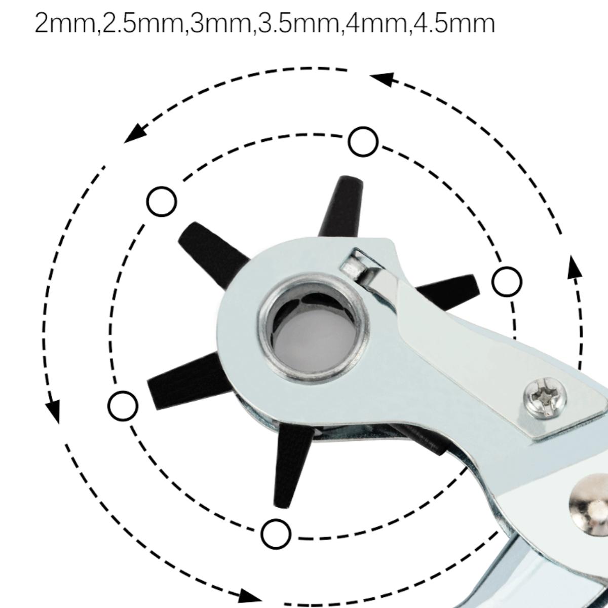 Kìm Bấm Lỗ Dây Nịt Bấm Được Các Kích Cỡ 2mm, 2.5mm, 3mm, 3.5mm, 4mm, 4.5mm