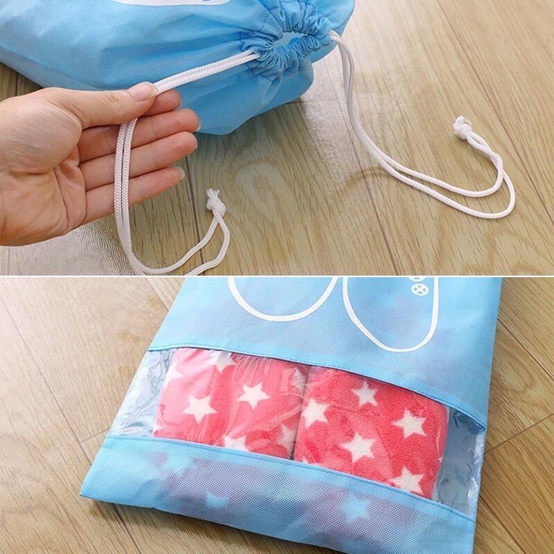 Combo 10 Túi Vải Đựng Giày Dép Du Lịch Size Lớn Có Dây Rút