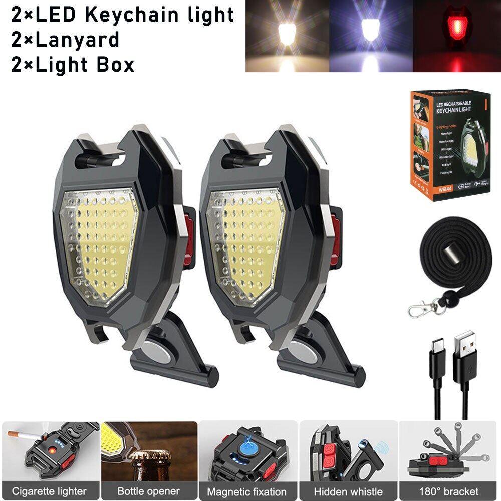 Đèn Móc Khoá 5 In 1 Sử Dụng Cáp Sạc Có 3 Chế Độ Chiếu Ánh Sáng Trắng, Vàng, Đỏ, Nhấp Nháy