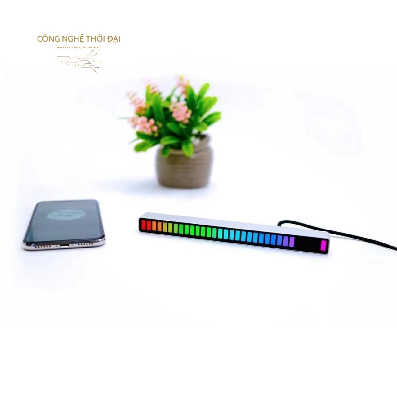 Thanh Đèn LED RGB Cảm Biến Âm Thanh Tự Nhấp Nháy Theo Nhạc