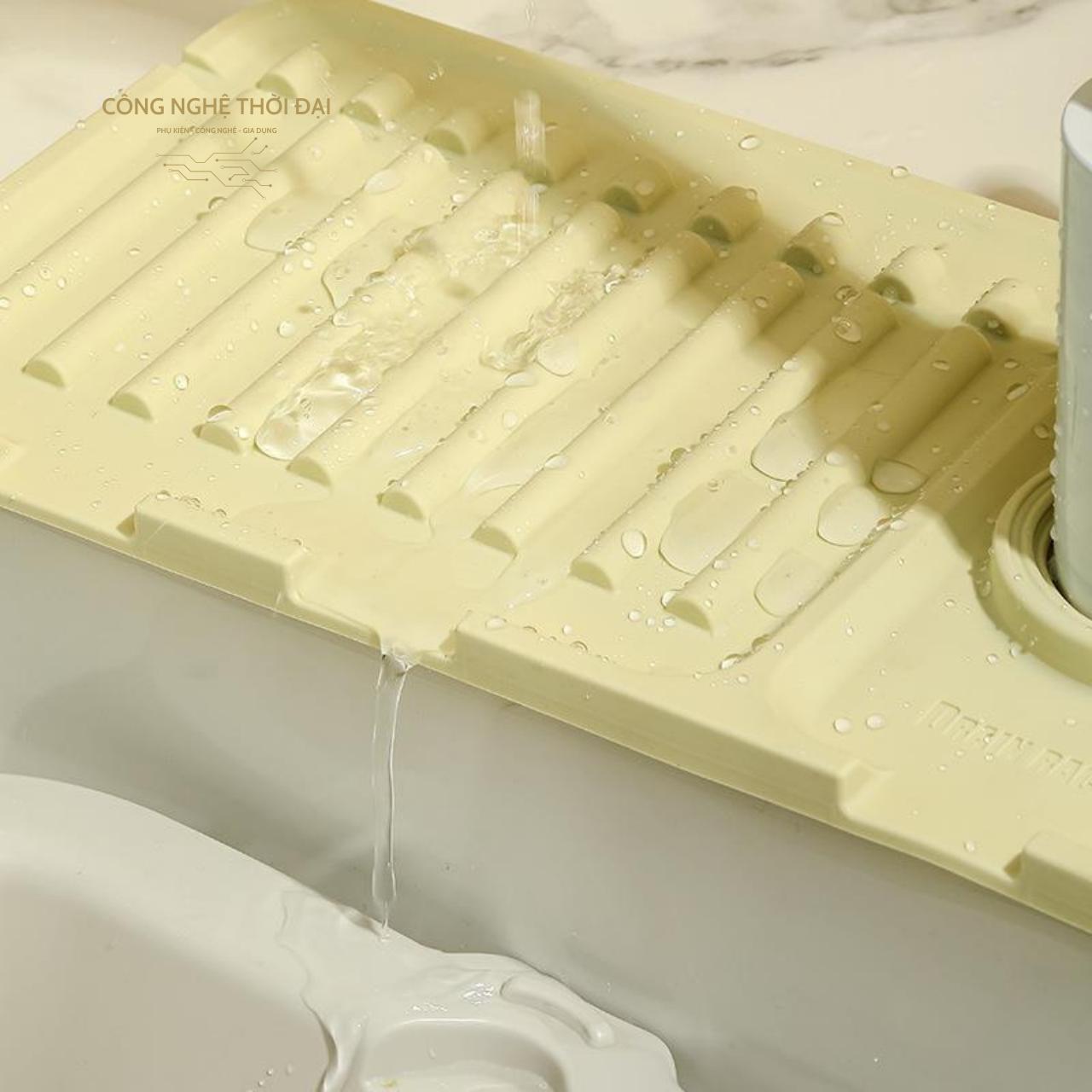 Thảm silicone hứng và thoát nước bồn rửa bát, bồn rửa mặt, thoát nước nhanh chóng, dễ dàng vệ sinh