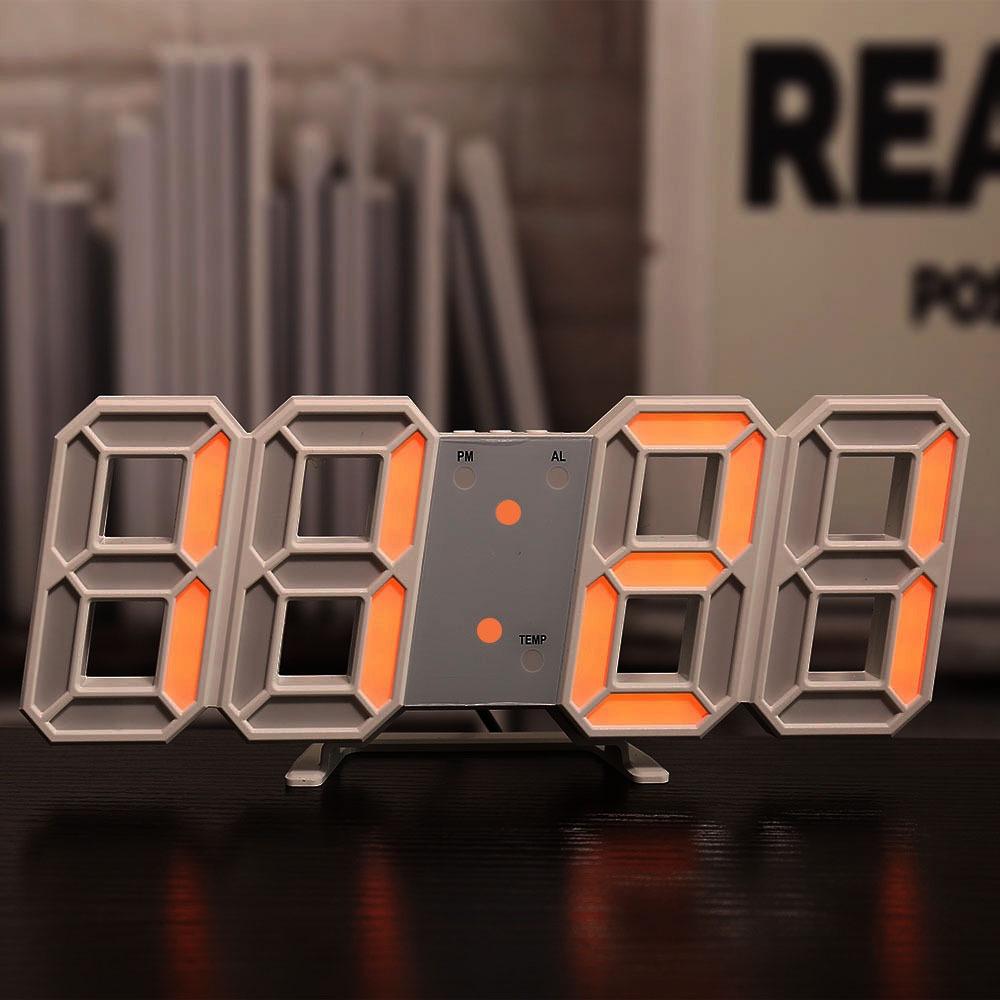 Đồng Hồ Điện Tử LED 3D Để Bàn, Treo Tường Có Chức Năng Báo Thức Đo Nhiệt Độ