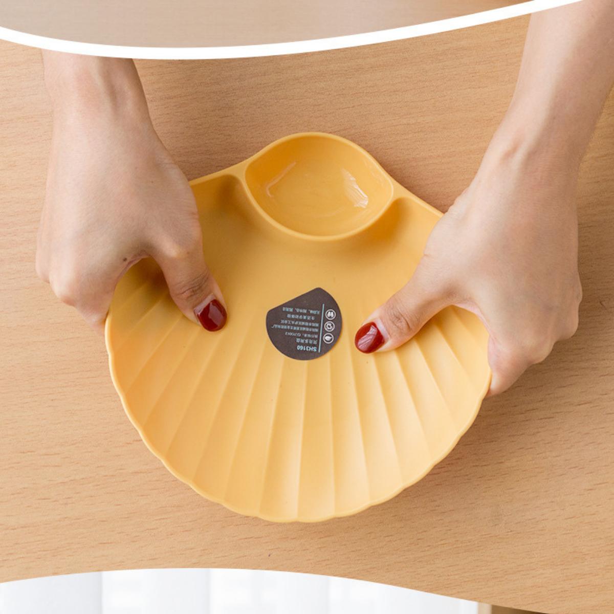 Đĩa Hình Vỏ Sò Có Ngăn Đựng Sốt, Nước Chấm, Gia Vị