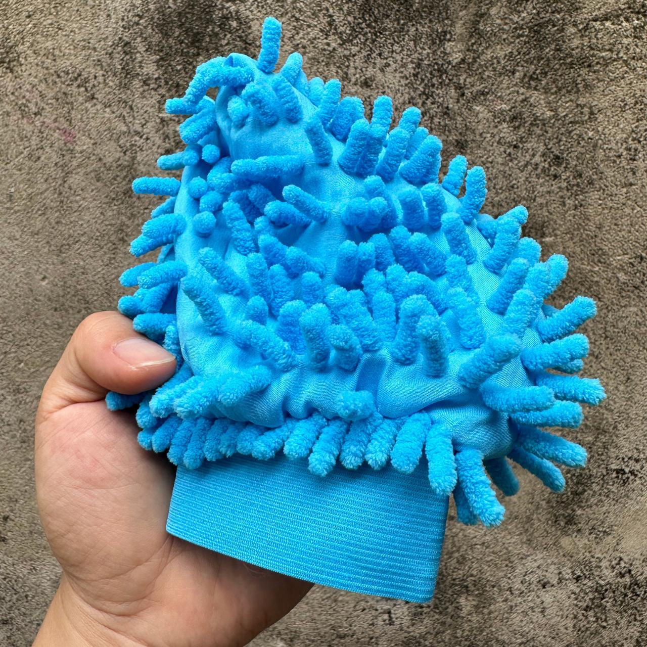Găng Tay Rửa Xe San Hô 2 Mặt Mềm Mịn Sợi Microfiber Chuyên Dụng Cho Ô Tô, Xe Máy