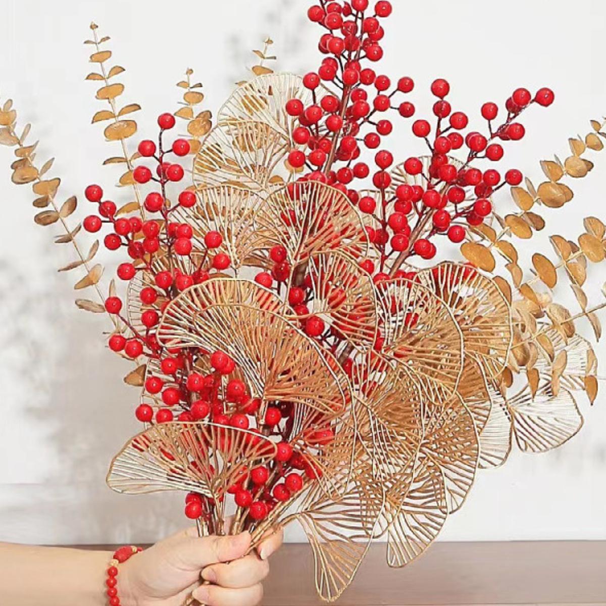 Cành Lá Táo, Rẻ Quạt Vàng Đồng, Đào Đông Dùng Để Trang Trí Tết Trưng Bày Nhà Cửa