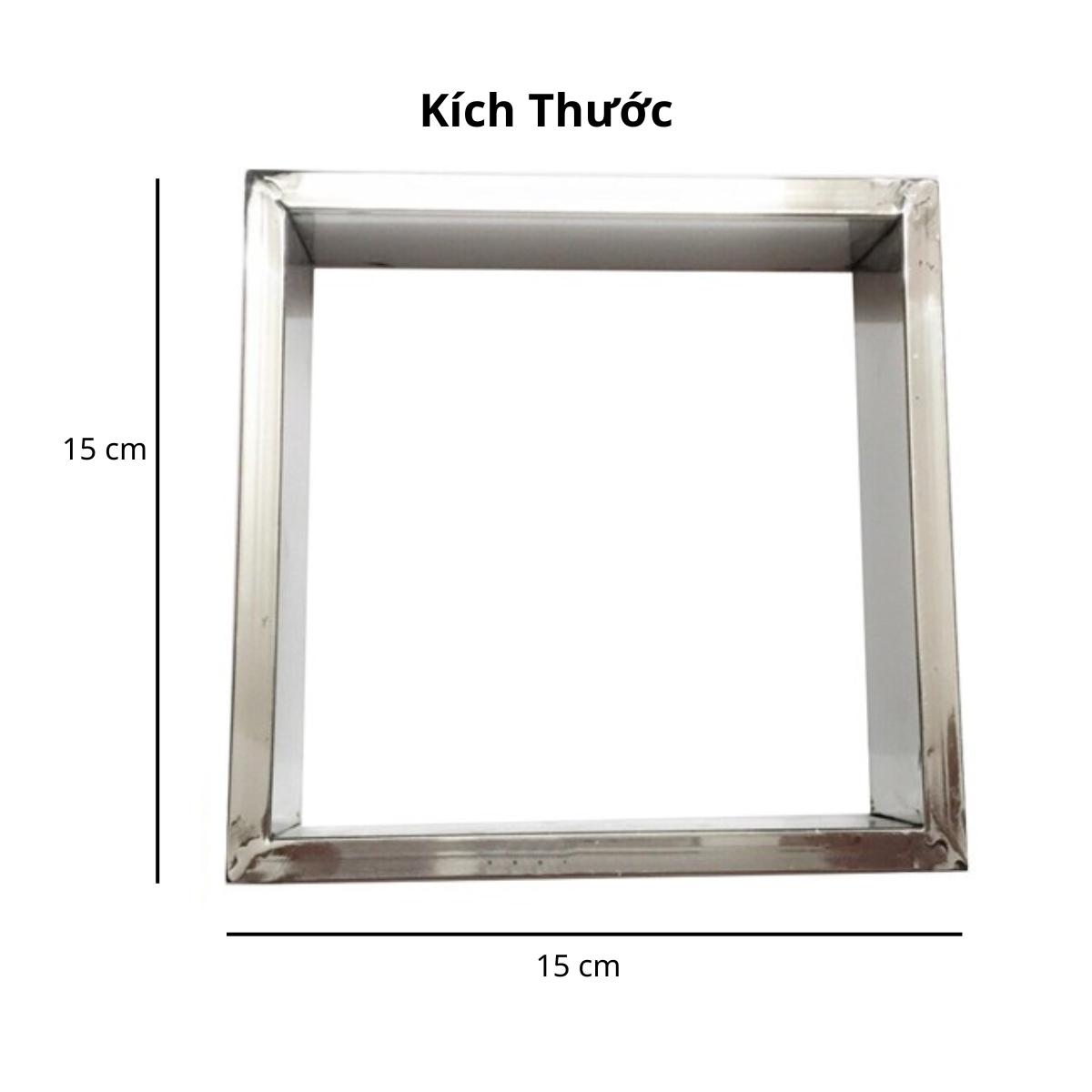 Khuôn Bánh Chưng Inox Vuông Kích Thước 15 x 15 x 4 Cm