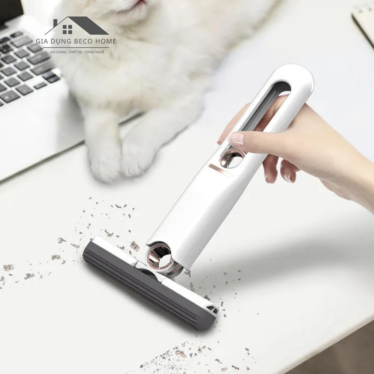 Cây Lau Mặt Kính Có Nút Kéo Vắt Nước