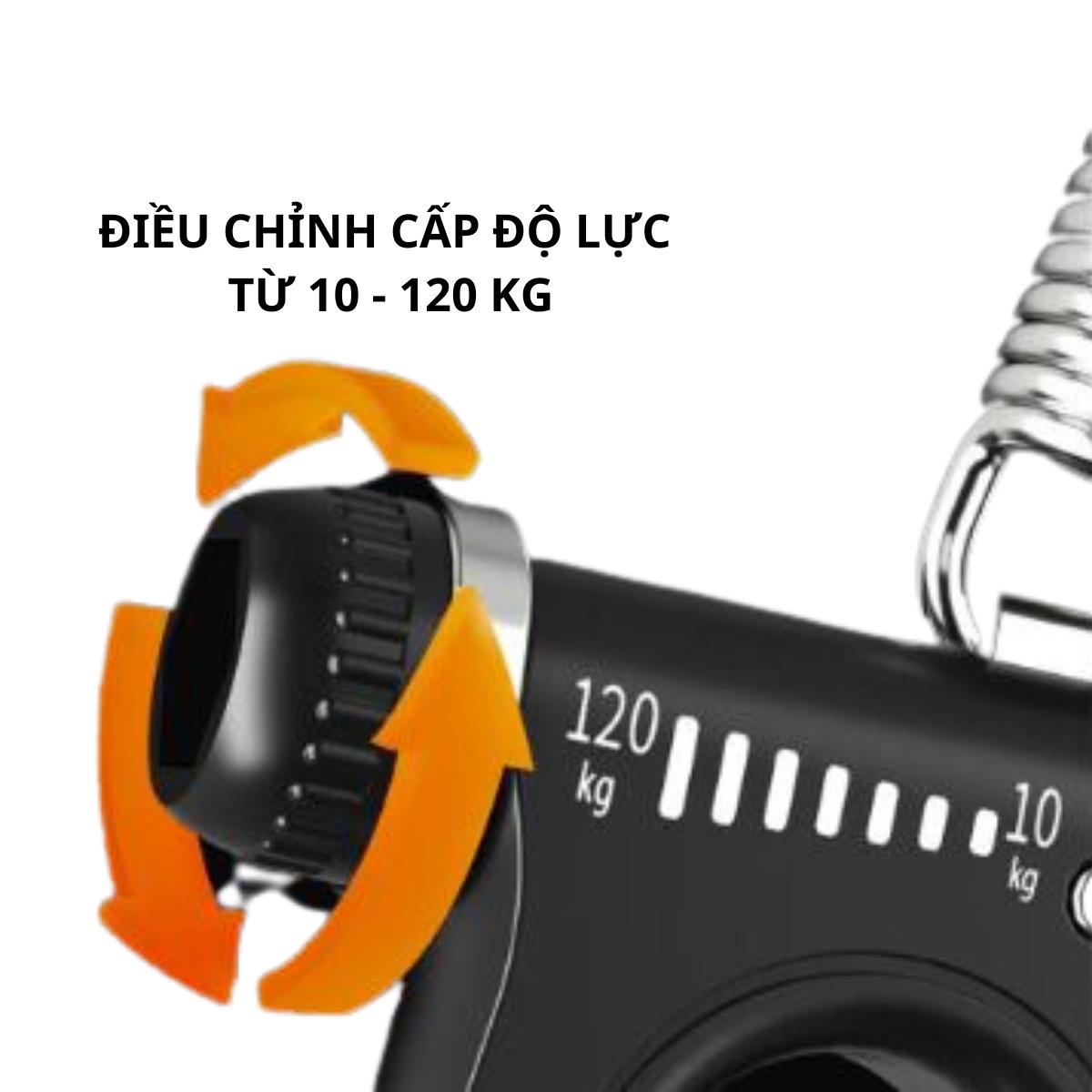 Kìm Bóp Tay Có Vòng Đếm Số Điện Tử Bấm Ngược Theo Giây Cấp Độ Từ 10 Đến 120 Kg