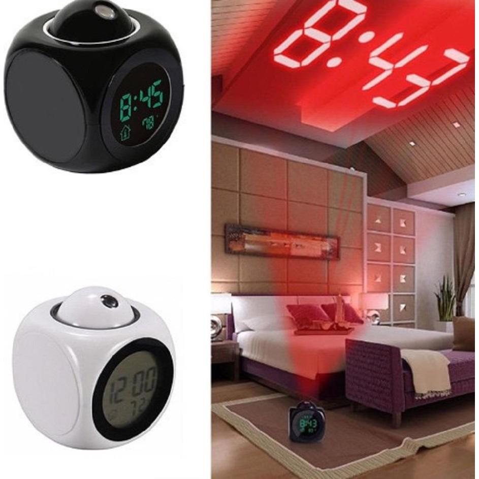 Đồng hồ báo thức có giọng nói và đèn led chiếu hiển thị giờ lên trần nhà Báo thức LED Hiện đại