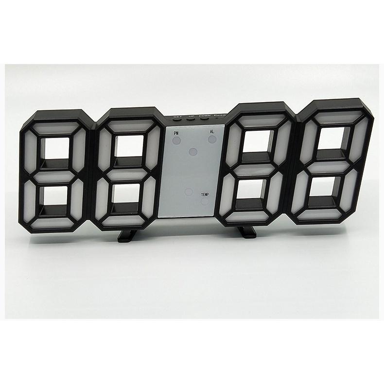 Đồng Hồ Điện Tử LED 3D Để Bàn, Treo Tường Có Chức Năng Báo Thức Đo Nhiệt Độ