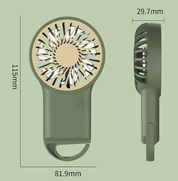 Quạt mini cầm tay có móc treo balo