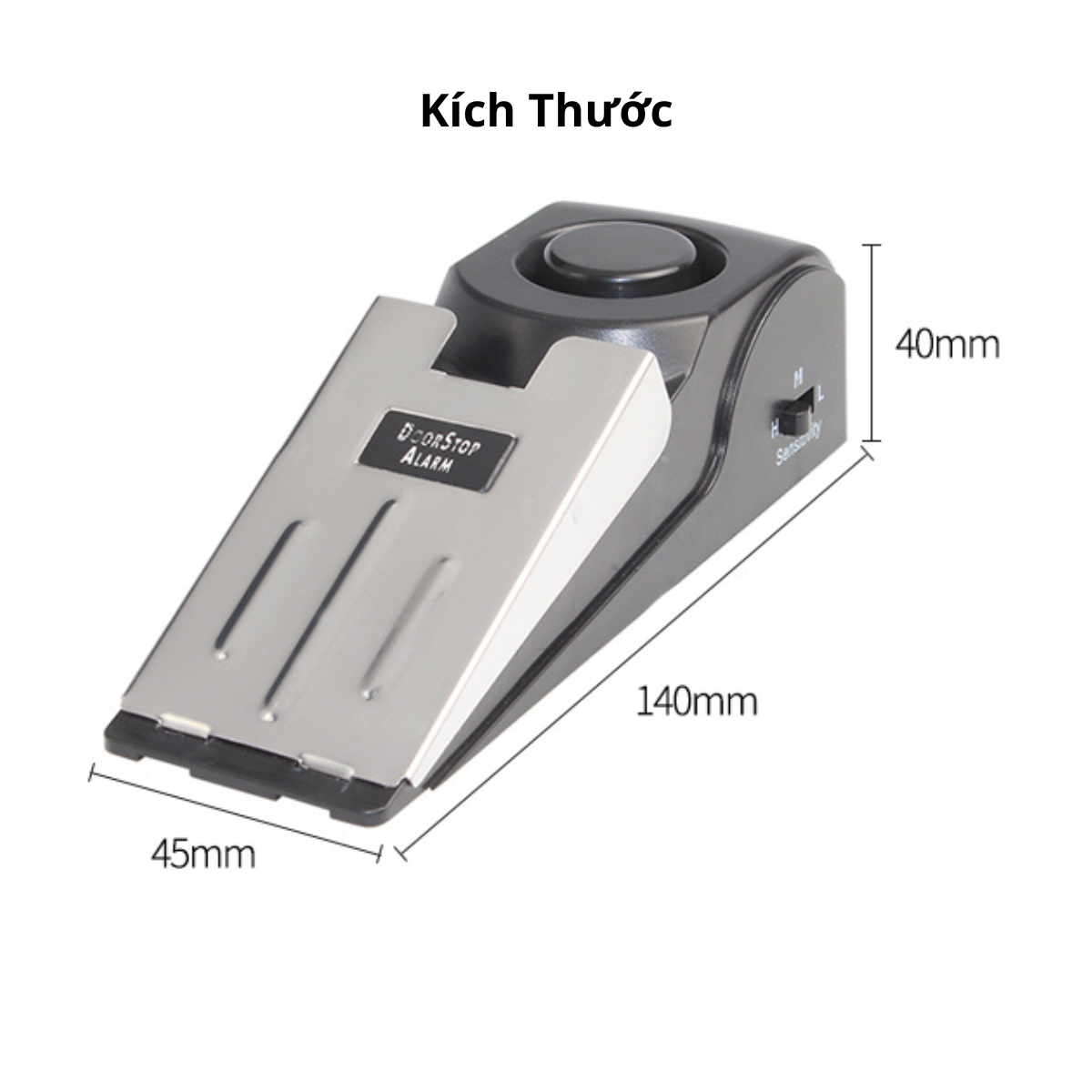 Combo Thiết Bị Chặn Cửa Báo Động + 1 Pin 9V