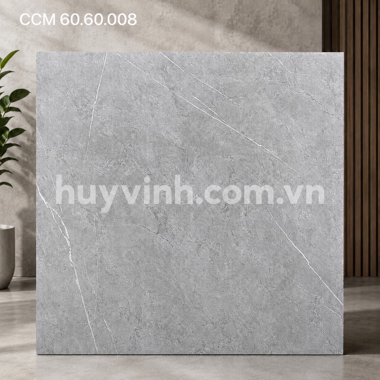 Gạch lát nền 60x60cm màu ghi vân đá, men matt