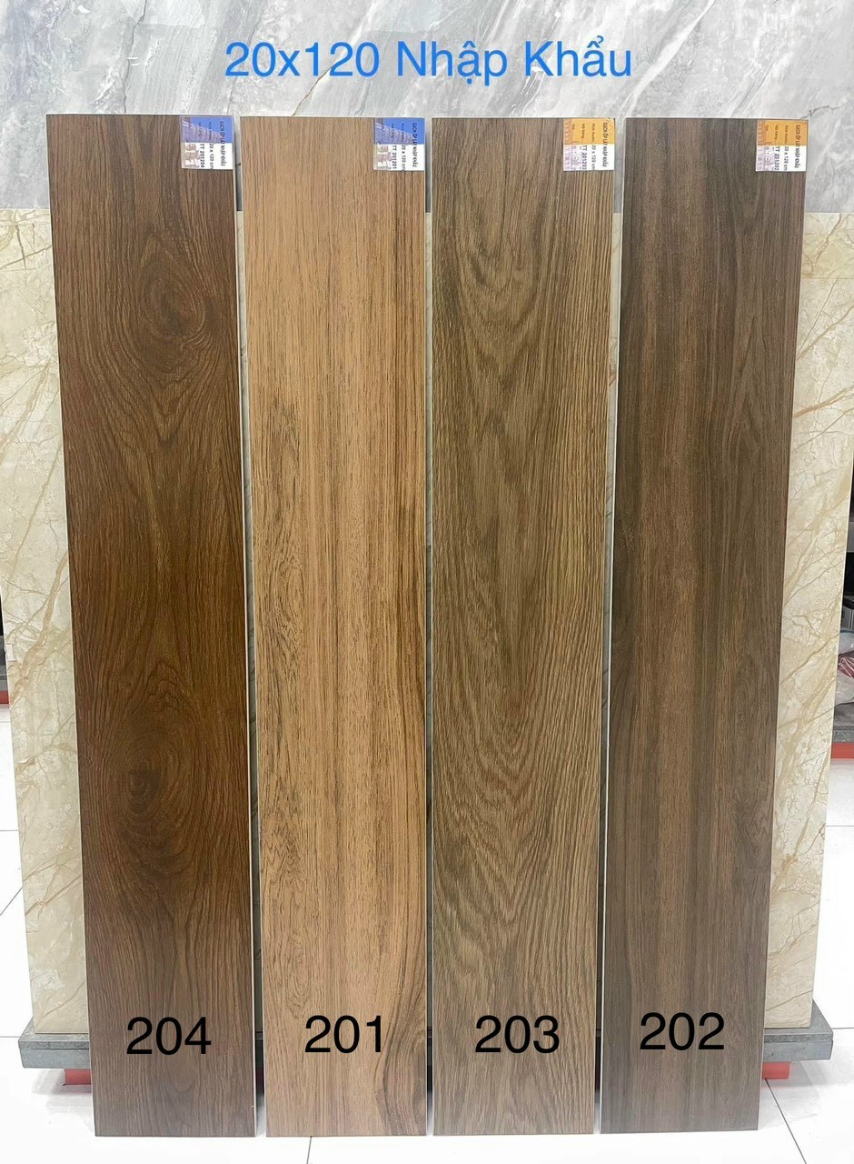 Gạch thẻ gỗ nhập khẩu TQ 20X1200 cm 201 202 203 204