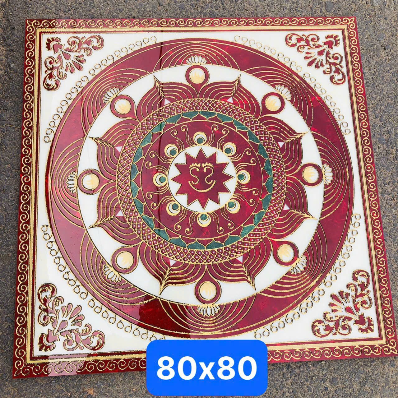 Gạch thảm chiếu nghỉ cầu thang, thang máy KT 80x80 cm HV-08 (khắc kim)