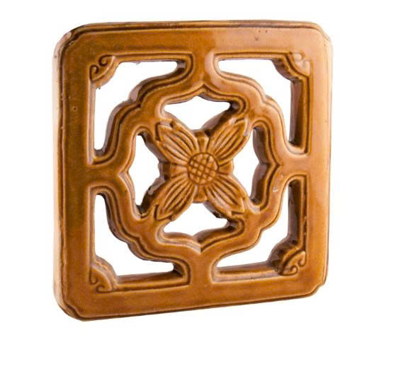 Gạch thông gió gốm men 20x20cm màu nâu da lươn