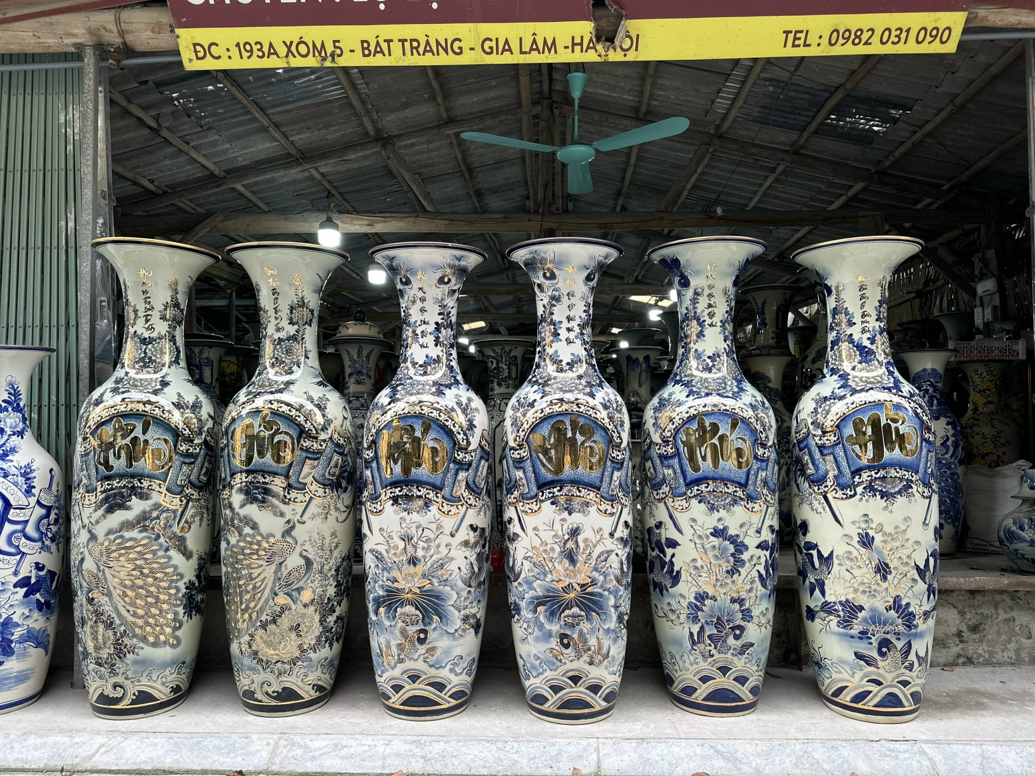  Lọ lộc bình vẽ vàng 24k.